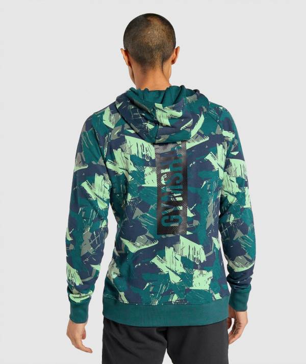 Panske Mikiny S Kapucňou Gymshark Bold Zelene | CA9041726